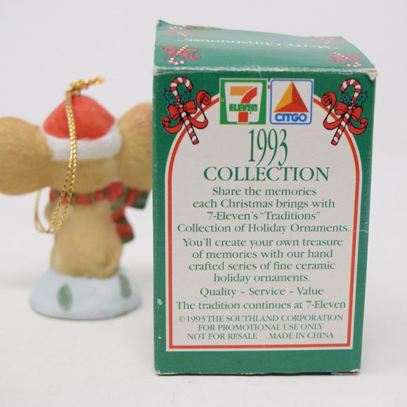 1993 Merry Christmouse 7 Eleven Citgo Traditions Ornament Anthropomorphic Mouse - Picture 8 of 11